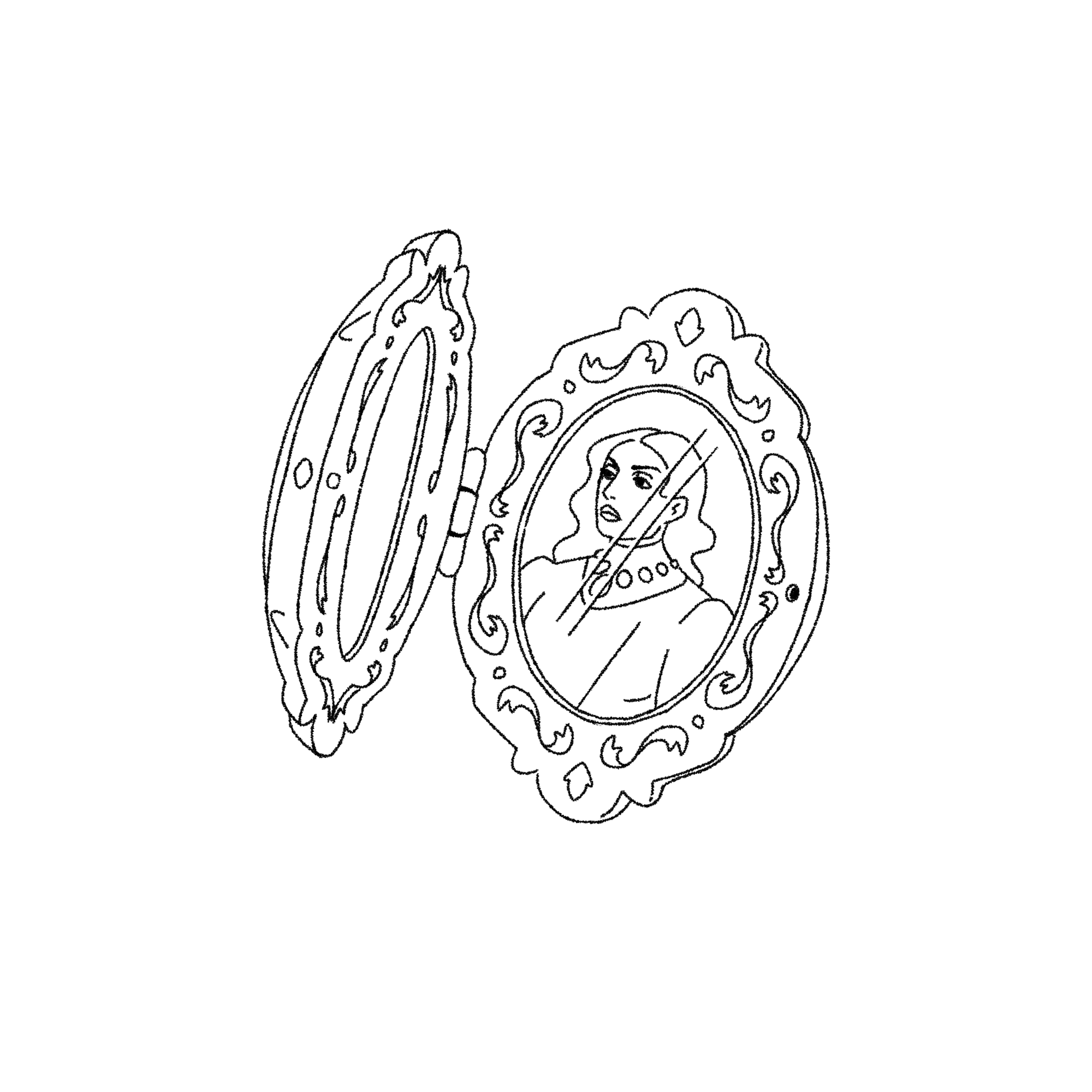 A Locket colouring outline