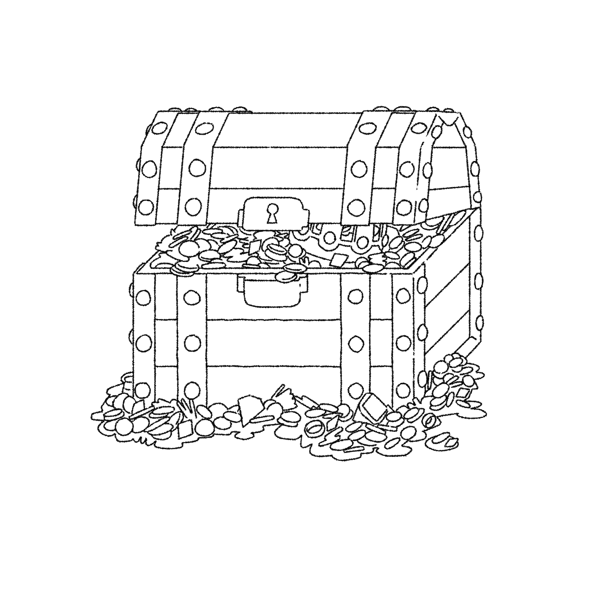 A Treasure Chest colouring outline
